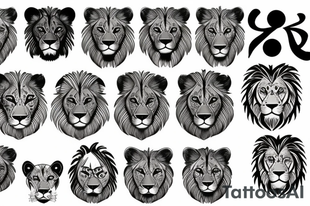 lion face tattoo idea