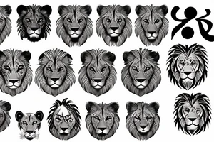 lion face tattoo idea