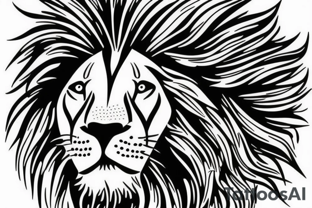 lion face tattoo idea
