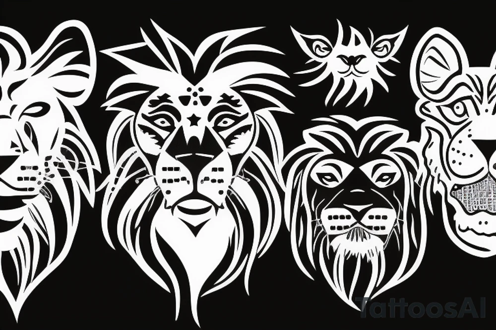 lion face tattoo idea