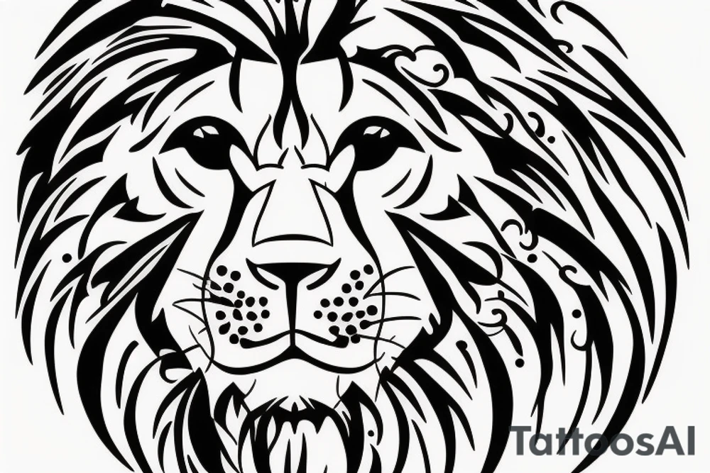 lion face tattoo idea
