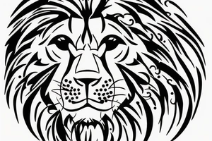 lion face tattoo idea