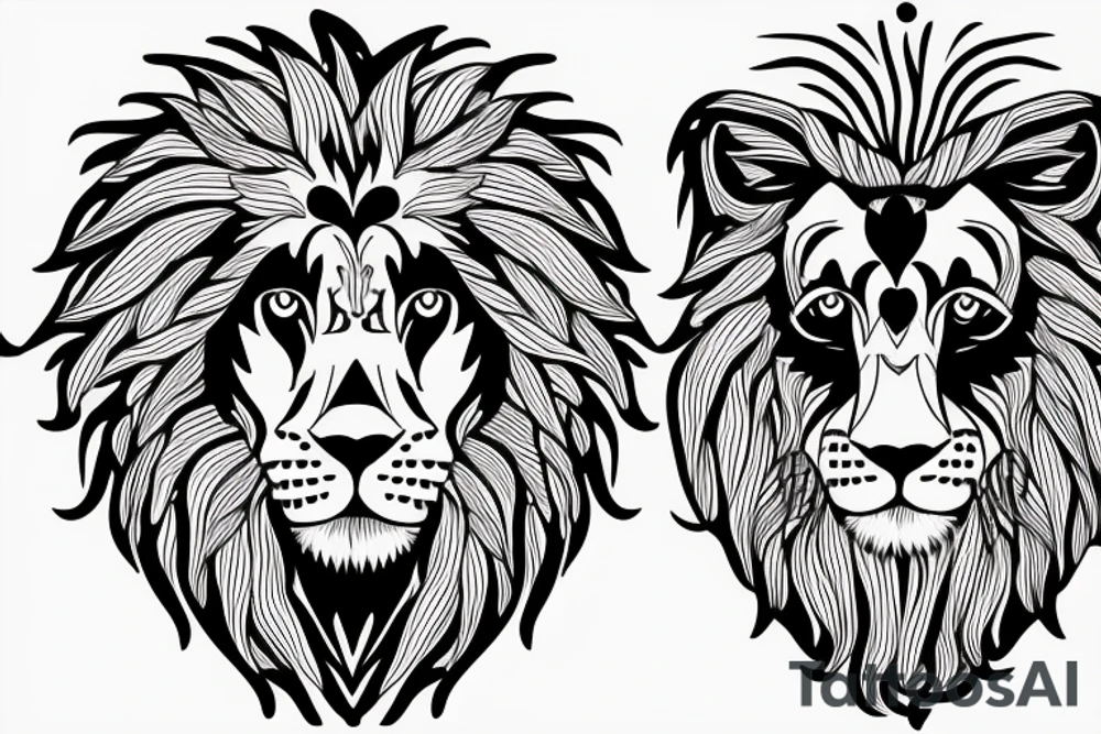 lion face tattoo idea