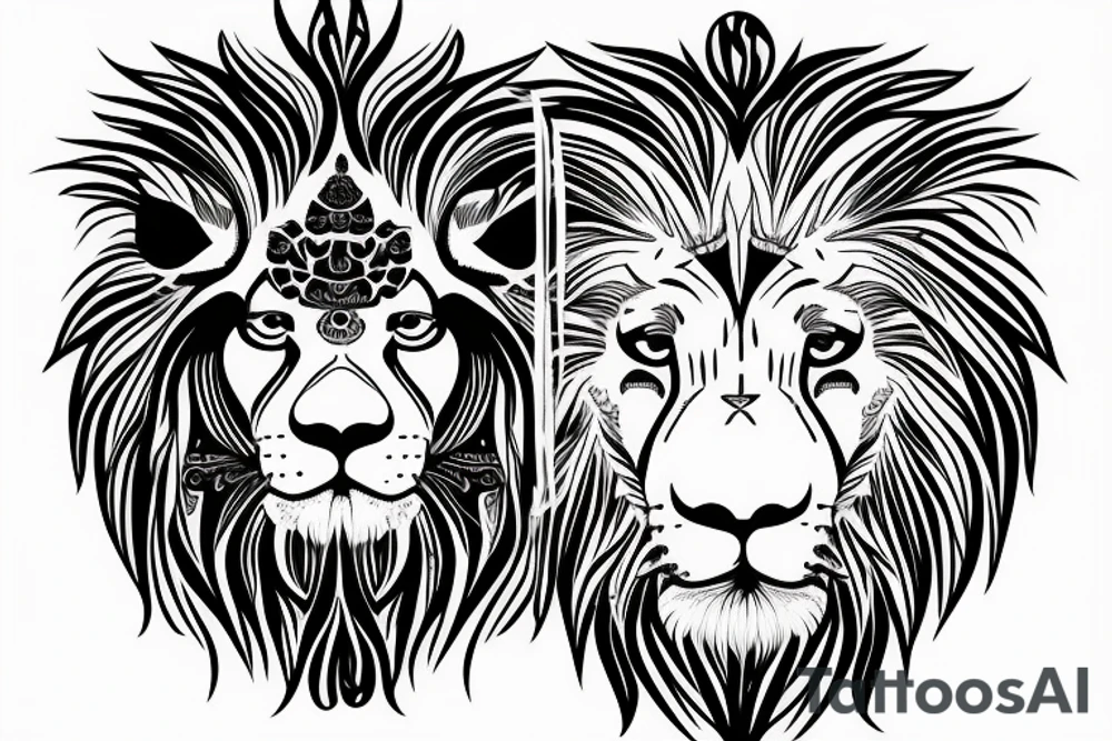 lion face tattoo idea