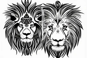 lion face tattoo idea