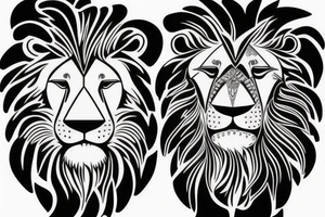 lion with muscular body tattoo idea