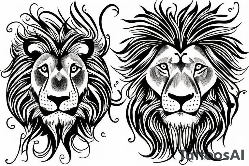 lion magic tattoo idea