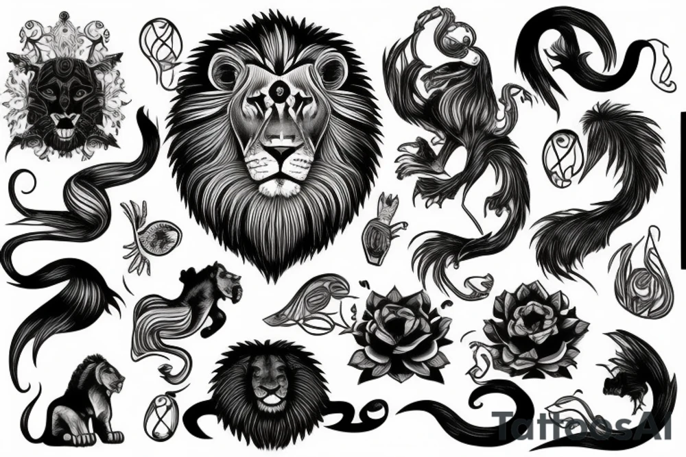 lion magic tattoo idea