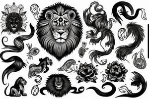 lion magic tattoo idea