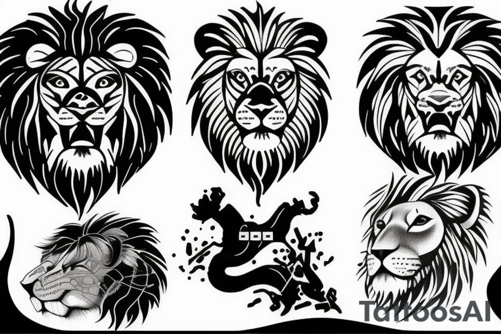 lion magic tattoo idea