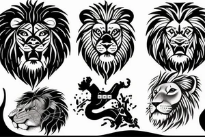 lion magic tattoo idea