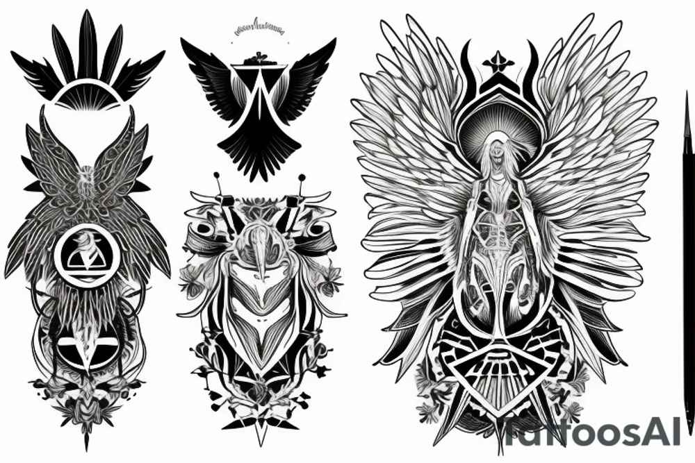 seraphimblade symmetrical tattoo idea