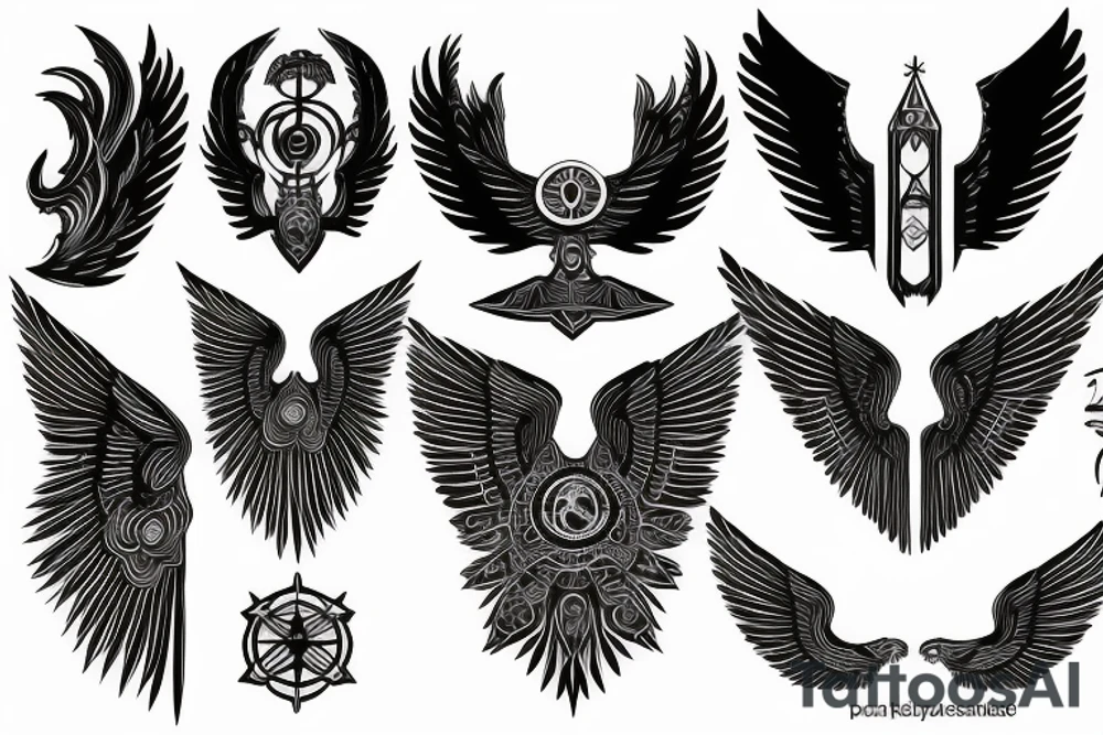 seraphimblade symmetrical tattoo idea