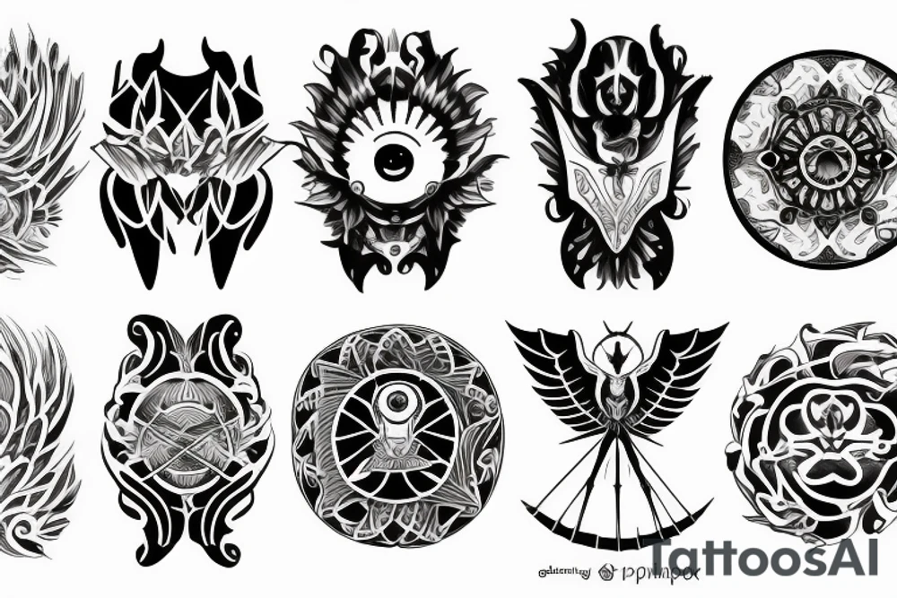 seraphimblade symmetrical tattoo idea