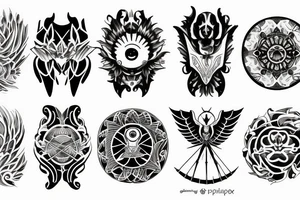 seraphimblade symmetrical tattoo idea