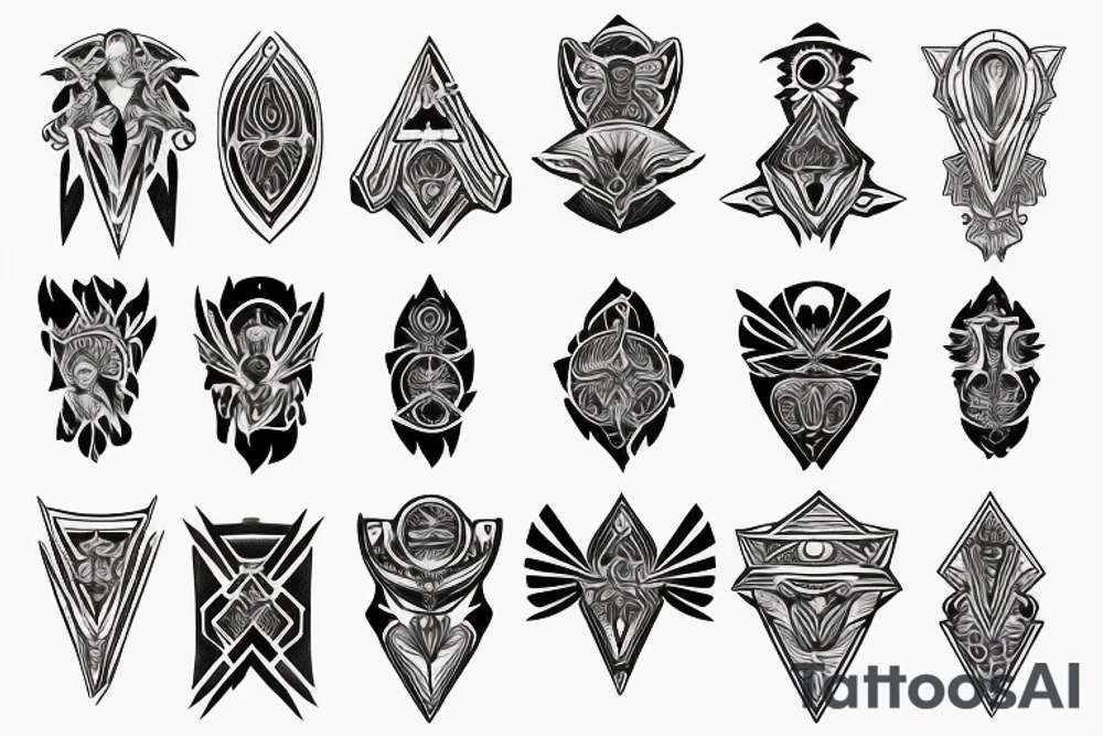 seraphimblade symmetrical tattoo idea