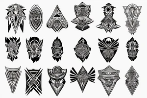 seraphimblade symmetrical tattoo idea