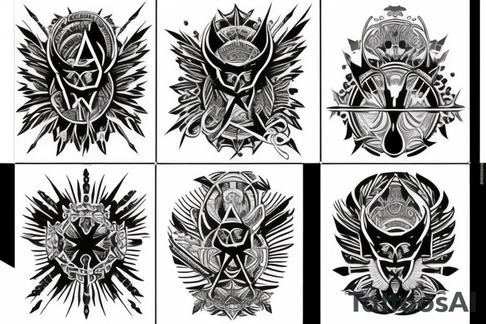 seraphimblade symmetrical tattoo idea