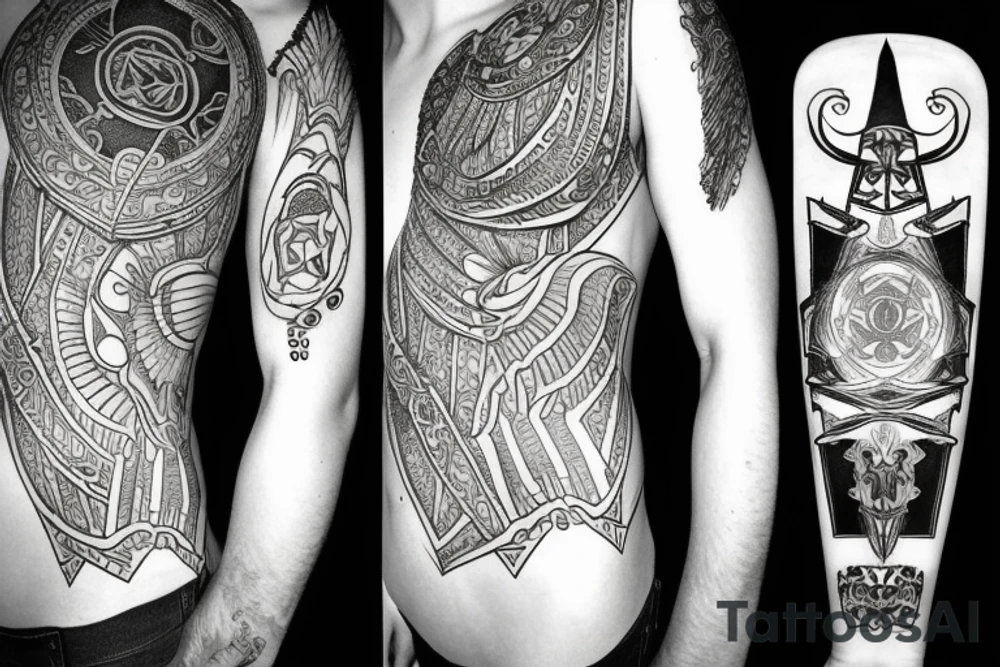 seraphimblade symmetrical tattoo idea