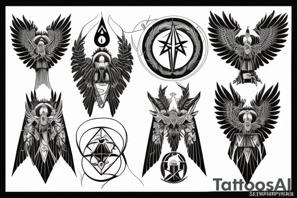 seraphimblade symmetrical tattoo idea