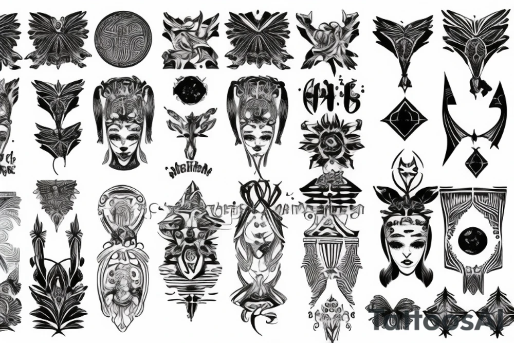 seraphimblade symmetrical tattoo idea