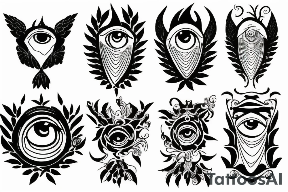 seraphimbladeeye symmetrical tattoo idea