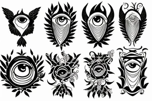 seraphimbladeeye symmetrical tattoo idea