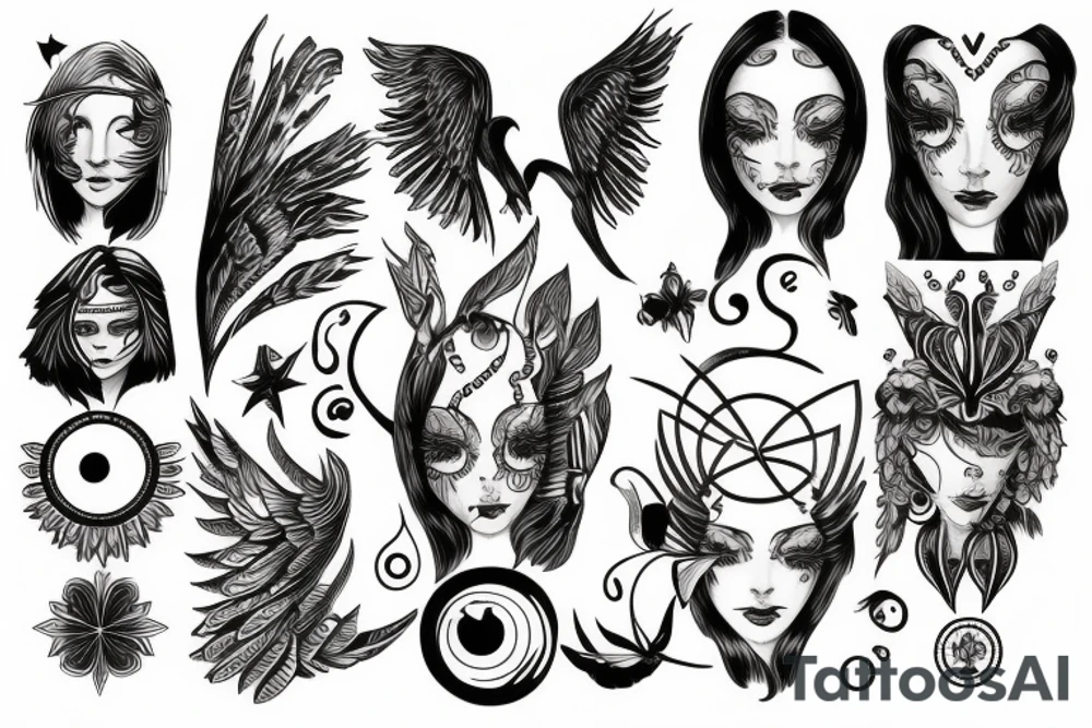 seraphimbladeeye symmetrical tattoo idea