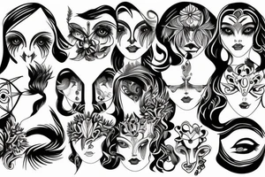 seraphimbladeeye symmetrical tattoo idea