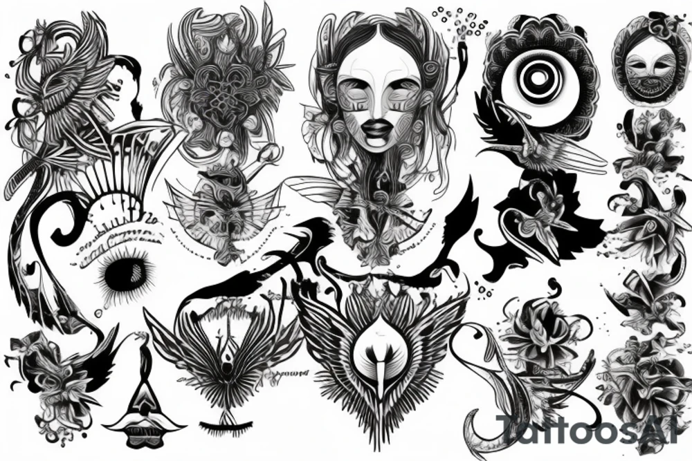 seraphimbladeeye symmetrical tattoo idea