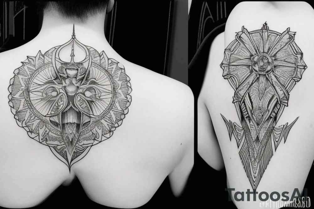 seraphim symmetrical tattoo idea