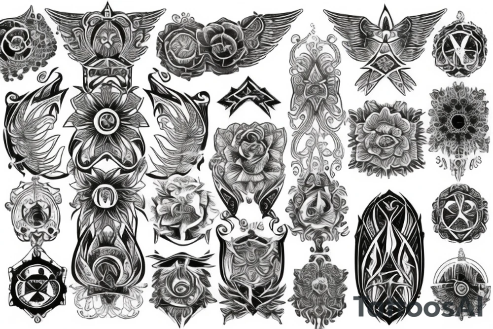 seraphim symmetrical tattoo idea