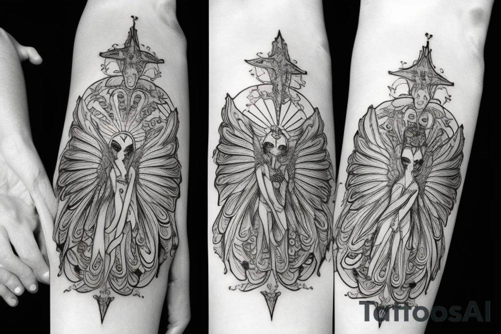 seraphim symmetrical tattoo idea
