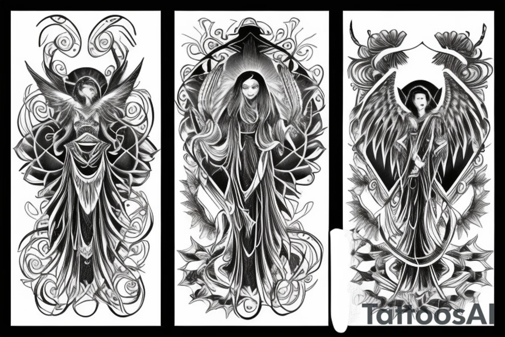 seraphim symmetrical tattoo idea