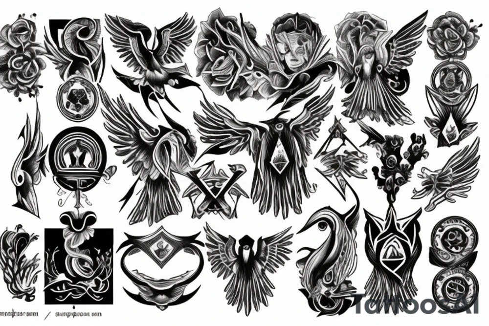 seraphim symmetrical tattoo idea