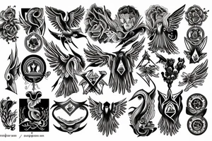 seraphim symmetrical tattoo idea