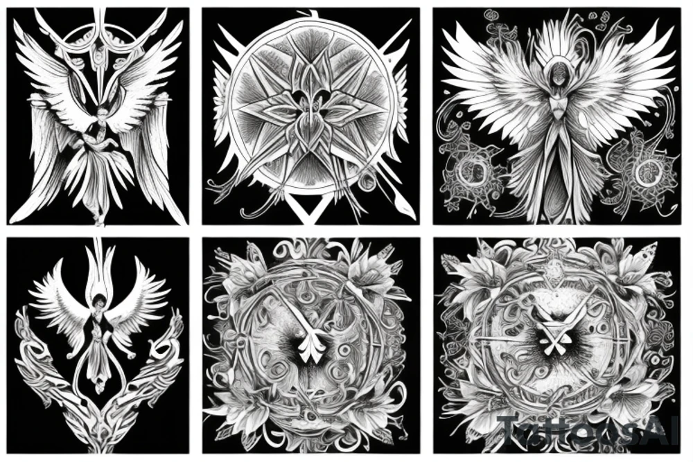 seraphim symmetrical tattoo idea