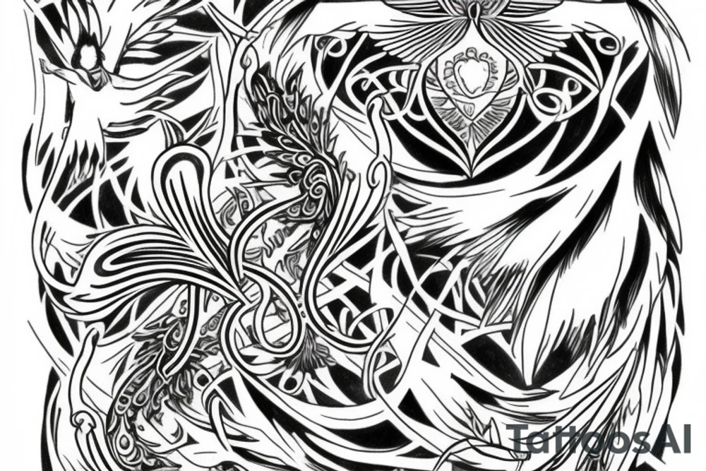 seraphim symmetrical tattoo idea