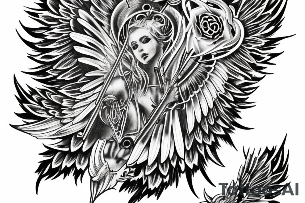 seraphim symmetrical tattoo idea