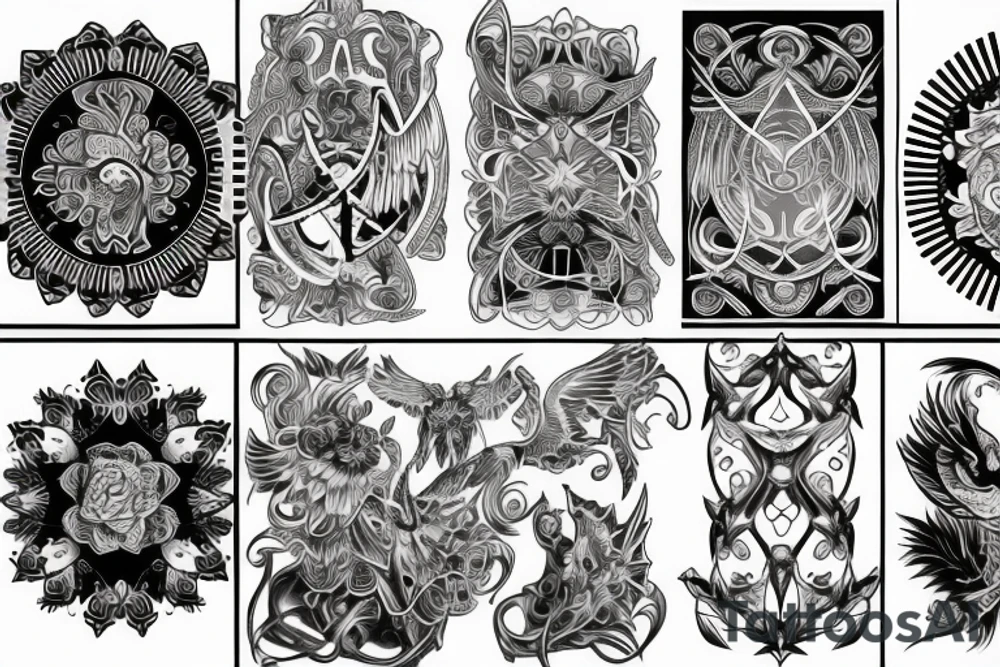 seraphim symmetrical tattoo idea
