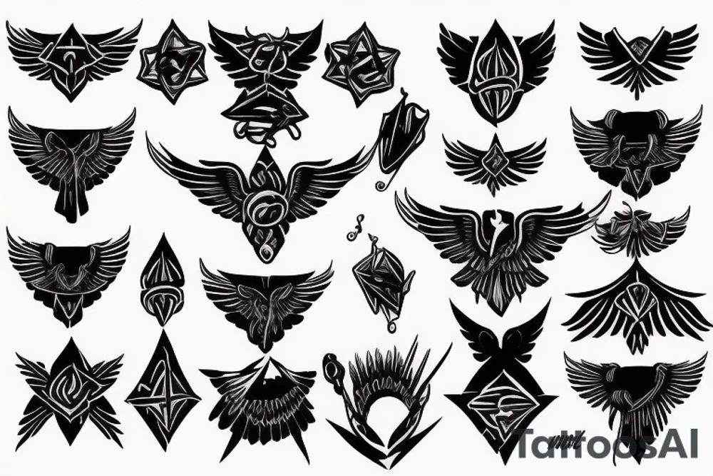 seraphim symmetrical tattoo idea