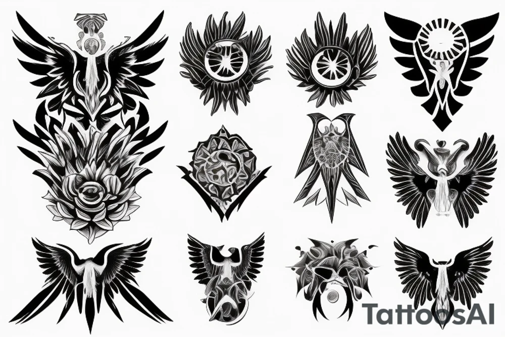 seraphim symmetrical tattoo idea