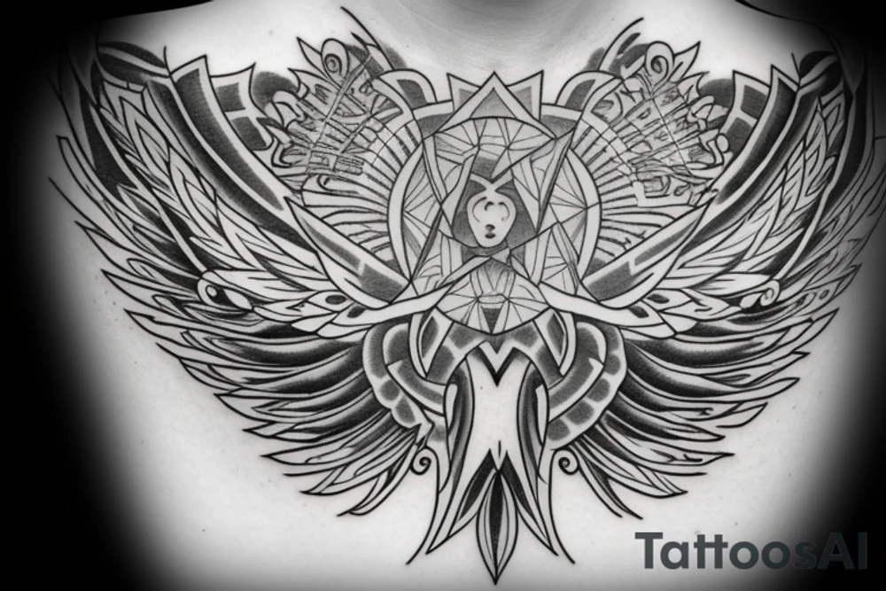 seraphim symmetrical tattoo idea