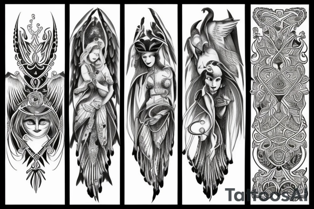 seraphim symmetrical tattoo idea