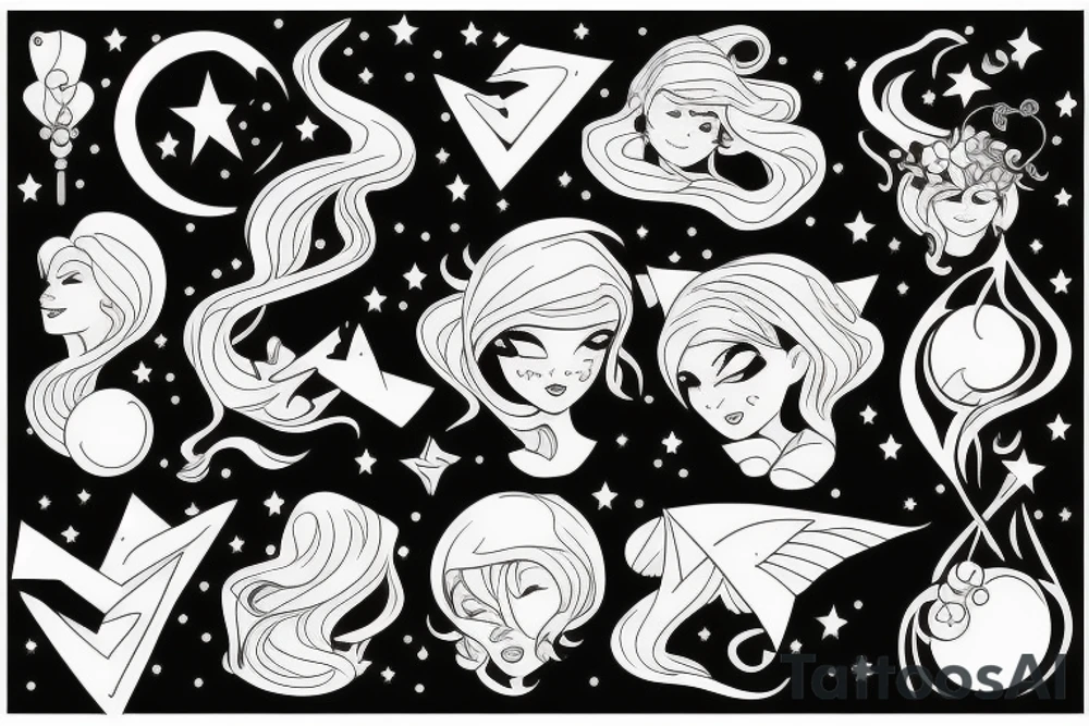 magic girl tattoo idea