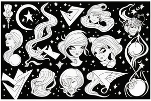 magic girl tattoo idea