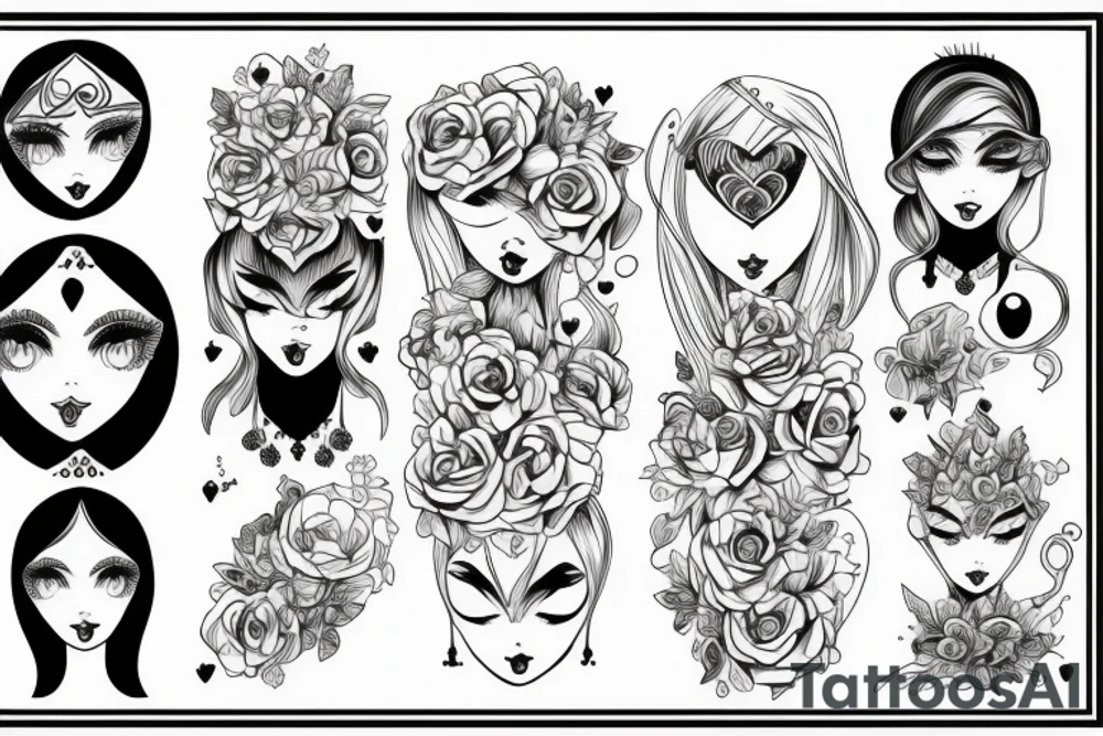 magic girl symmetrical tattoo idea