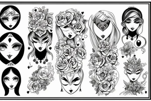 magic girl symmetrical tattoo idea