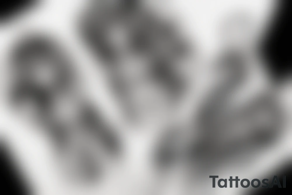 black magic anime girl symmetrical tattoo idea
