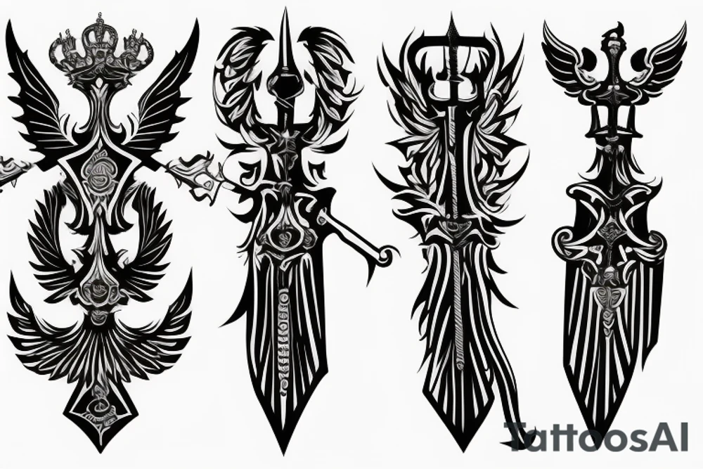 russian style sword tattoo idea